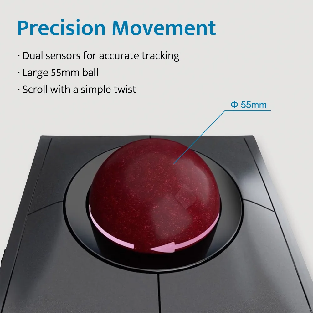 Kensington SlimBlade Pro Wireless/Wired Trackball Mouse Ergonomic for Left Hand for CAD/Gaming for Carpal Tunnel K72080/K72081 - Image 4