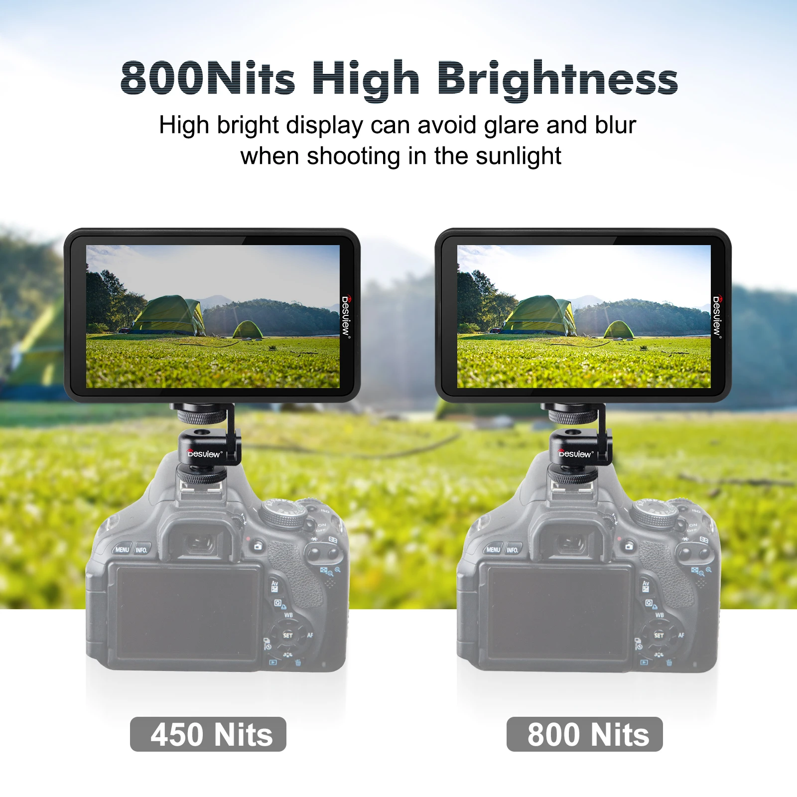 Desview R5II Camera Field Monitor 5.5 Inch 800nit High Brightness Full HD Touch Screen 1920x1080 3D Lut HDMI DSLR Camera Monitor - Image 3