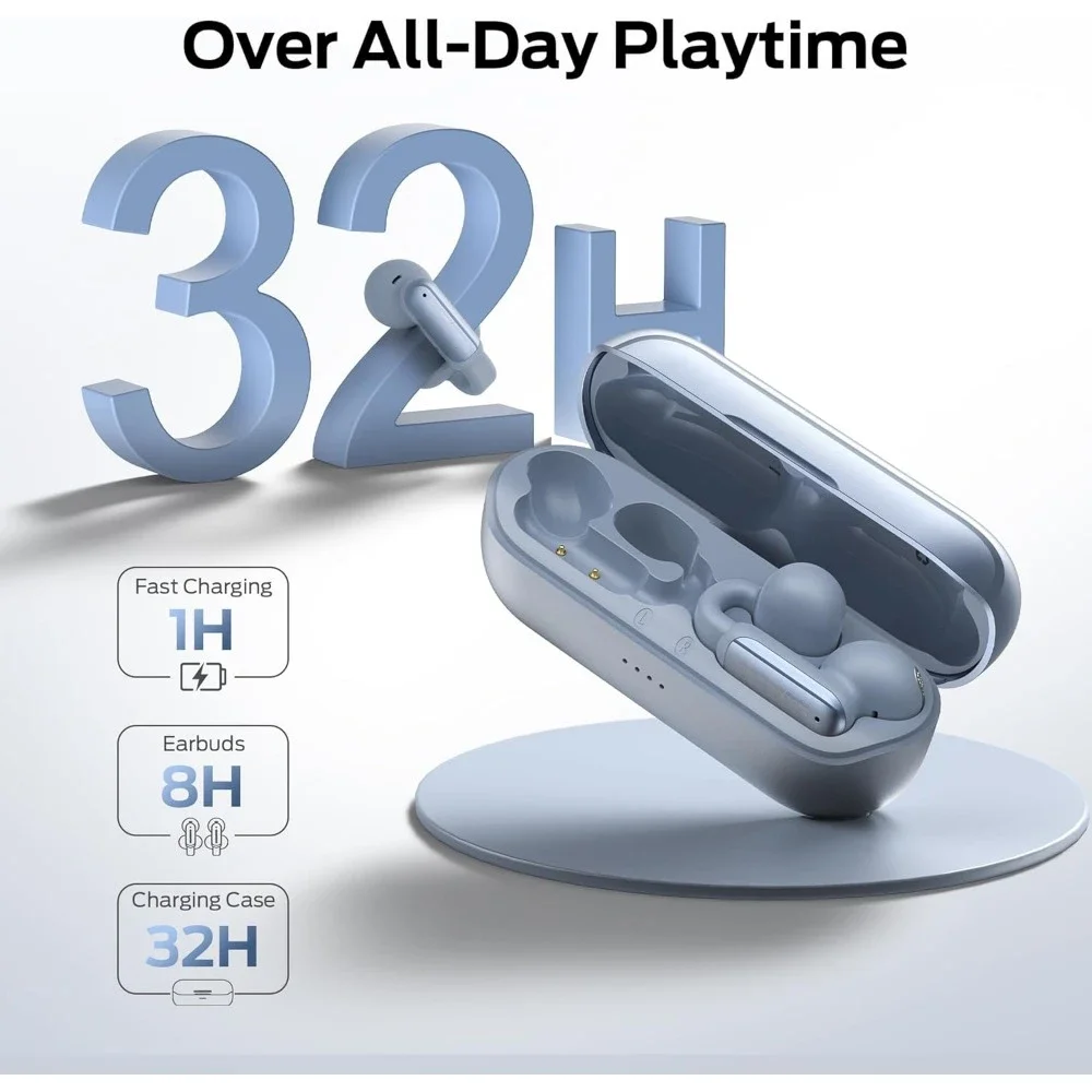 Open AC601 Bluetooth Earbuds - Comfortable Clip-On Wireless Earbuds with Bluetooth 5.4, 32H Playtime Earbuds with ENC Clear - Image 5