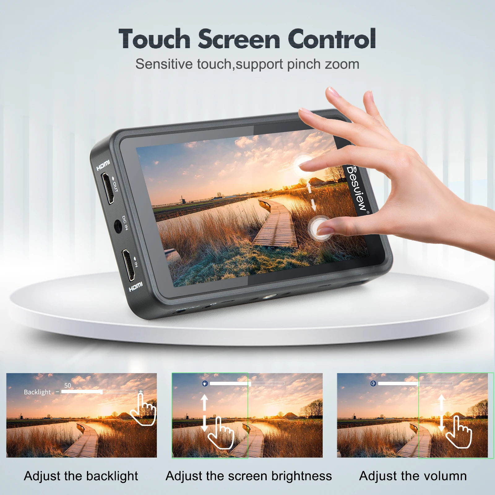 Desview R5II Camera Field Monitor 5.5 Inch 800nit High Brightness Full HD Touch Screen 1920x1080 3D Lut HDMI DSLR Camera Monitor - Image 2